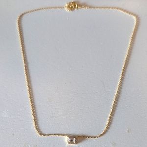 Golden Necklace with CZ Charm